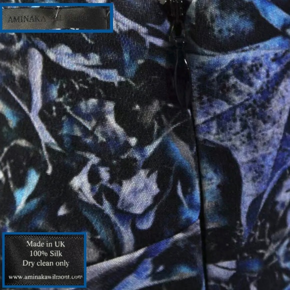 AMINAKA WILMONT Blue/Purple Drape Pleat Mini Skirt - Picture 5 of 6